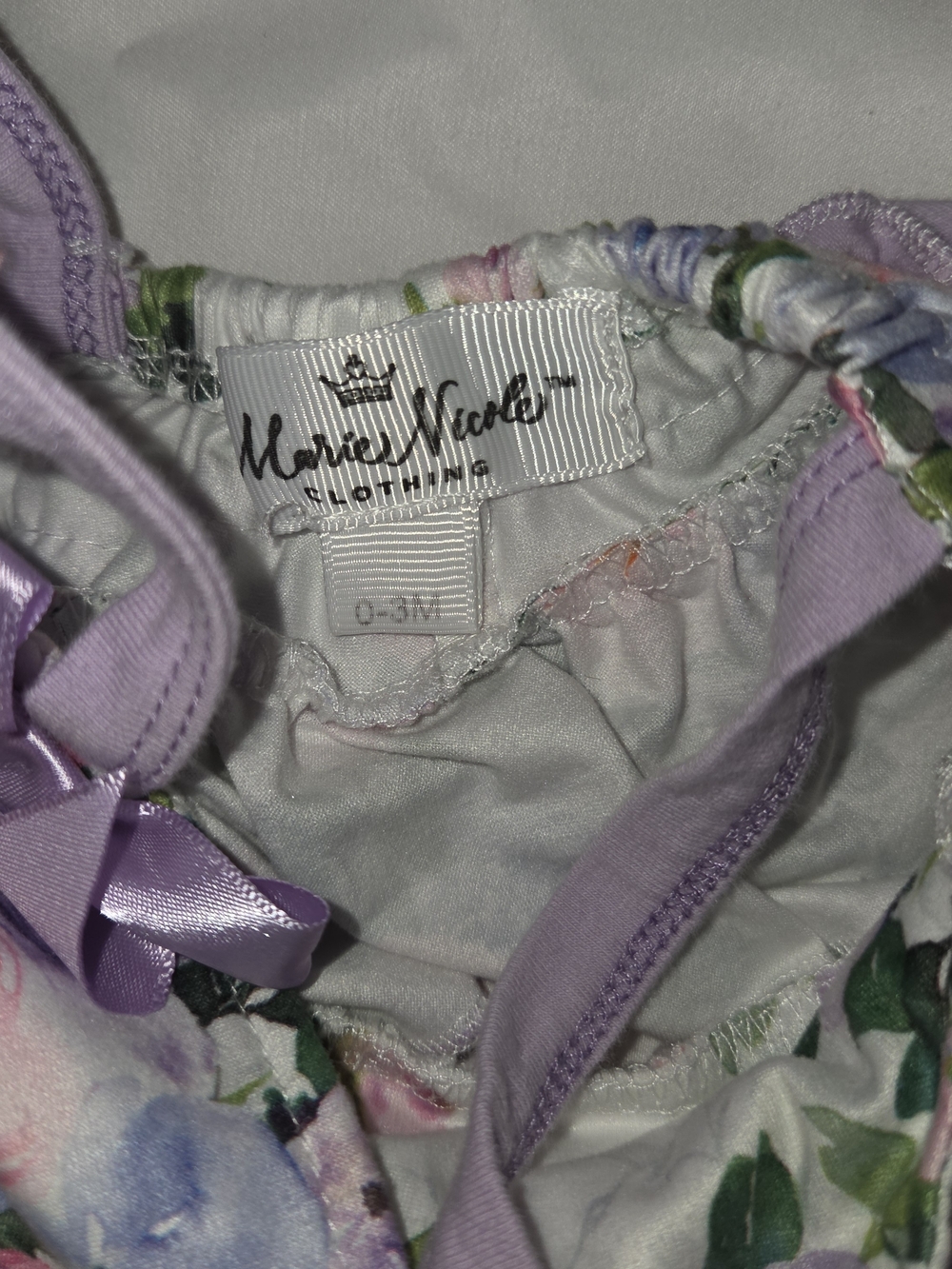 Girls Floral Lavender Ruffle Matching Set - Picture 3 of 3